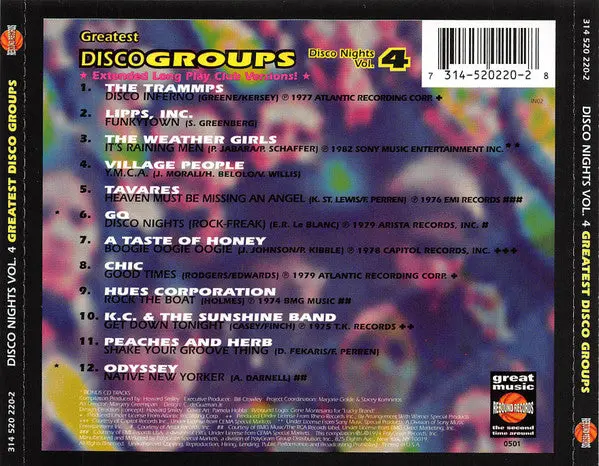Greatest Disco Groups - Disc Night Vol.4 (Various) Cd - Used 2