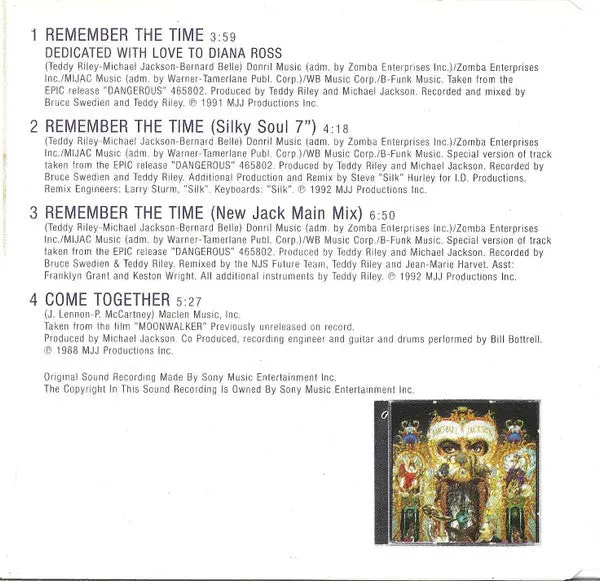 Michael Jackson – Remember The Time (Import Cd Remix Single) Used 2