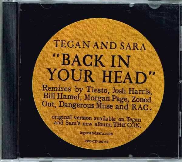 Tegan And Sara - Back In Your Head (Promo Remix Cd Single) Used 1