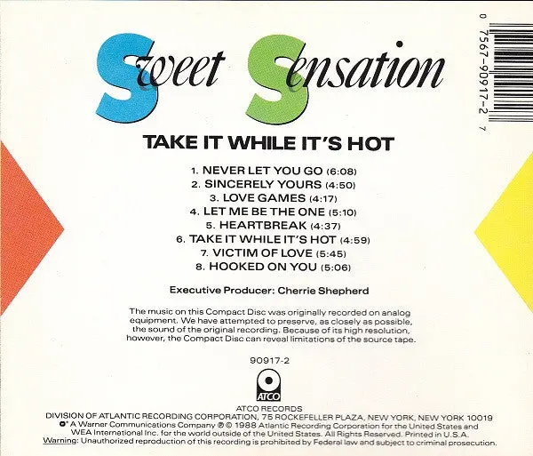 Sweet Sensation - Take It While It's Hot Cd - Used 2