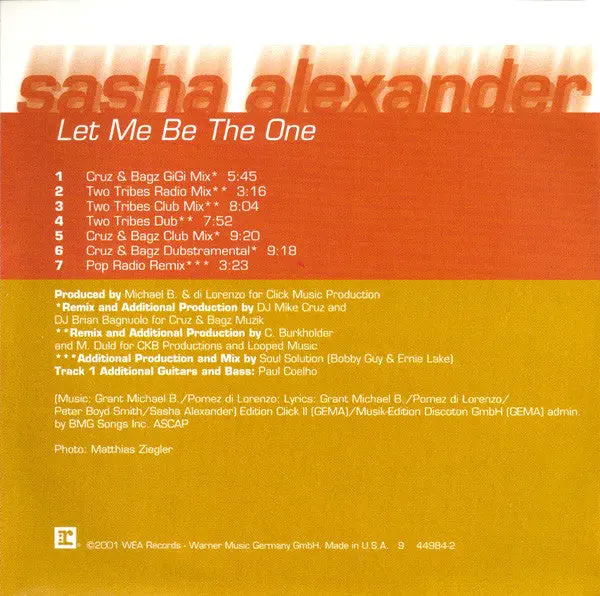 Sasha Alexander - Let Me Be The One (Us Maxi-Cd Single) Used 2