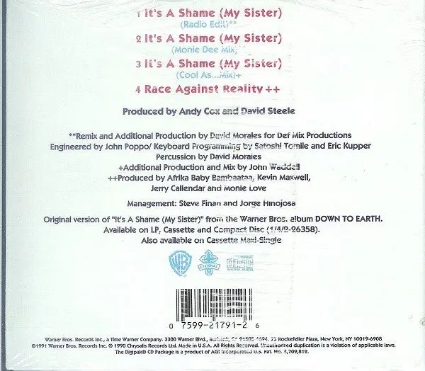 Monie Love - It's A Shame (My Sister) Us Maxi-Cd Single - Used 2