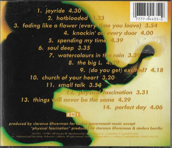 Roxette - Joyride Cd - Used 2