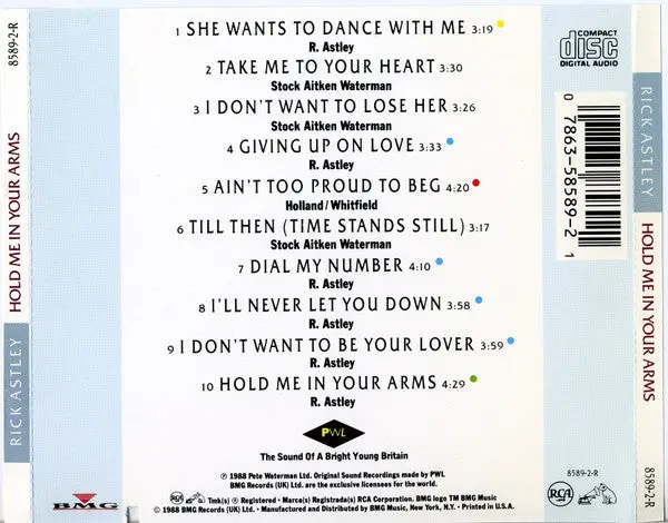 Rick Astley - Hold Me In Your Arms Cd - Used 2