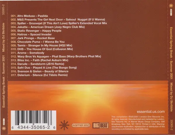Dj Skribble - Essential Spring Break -Summer 2001 Cd - Used 2
