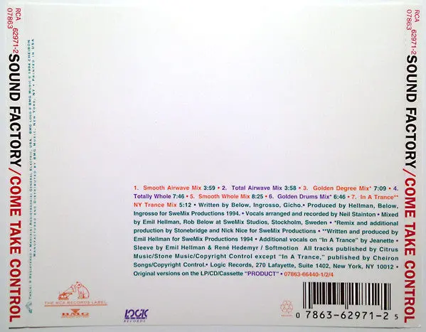 Sound Factory (Soundfactory) - Come Take Control - Maxi Cd Single - Used 2