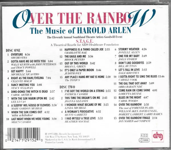 Over The Rainbow - The Music Of Harold Arlen (2Cd) Used 2