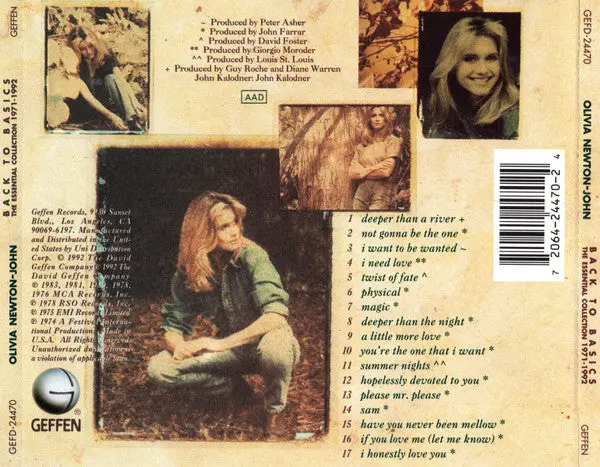 Olivia Newton-John -- Back To Basics The Essential Collection 1971-1992 Cd - Used 2