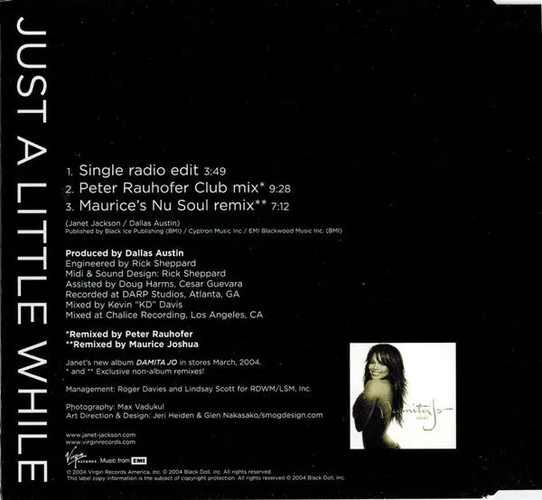 Janet Jackson - Just A Little While (Import Cd Single) Used 2