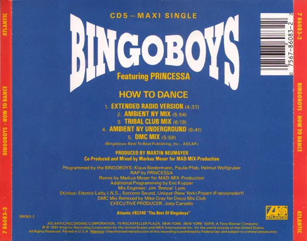 Bingoboys -Ft: Princessa - How To Dance (Us Maxi-Cd Single) Used 2