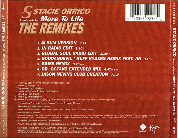 Stacie Orrico - (There's Got To Be) More To Life : The Remixes Cd Single - Used 2