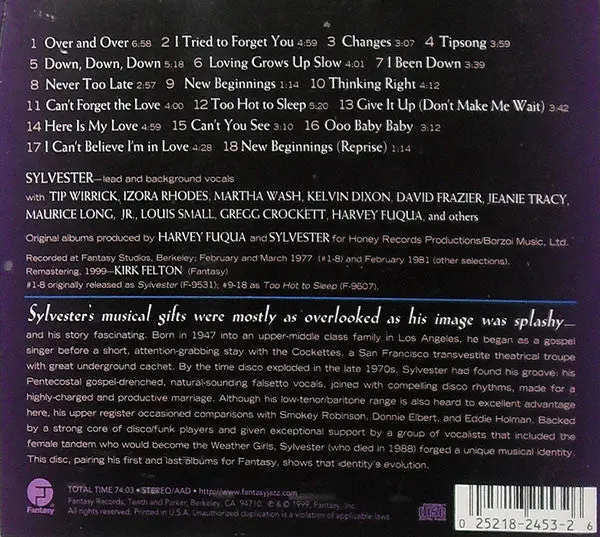 Sylvester - Too Hot To Sleep Cd - Used 2