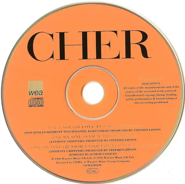 Cher - Not Enough Love In The World / One By One (Import Cd Single) Used 2