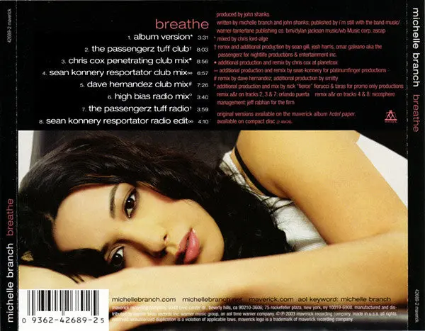 Michelle Branch - Breathe (Us Maxi Remix Cd Single) 2