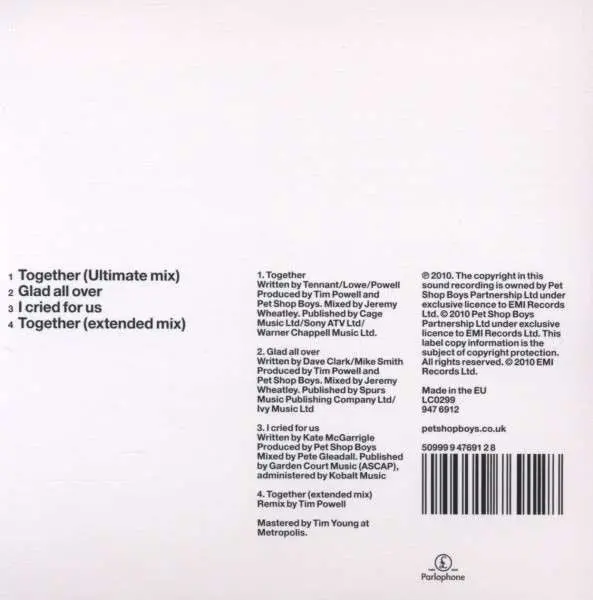 Pet Shop Boys - Together (Pt. 2) - Import Cd Single 2