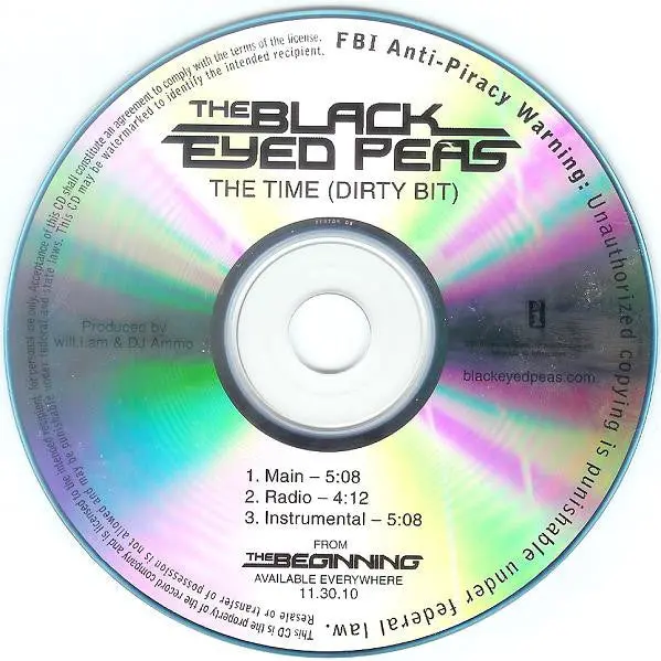Black Eyed Peas - The Time (Dirty Bit) Promo Cd Single - Used 1