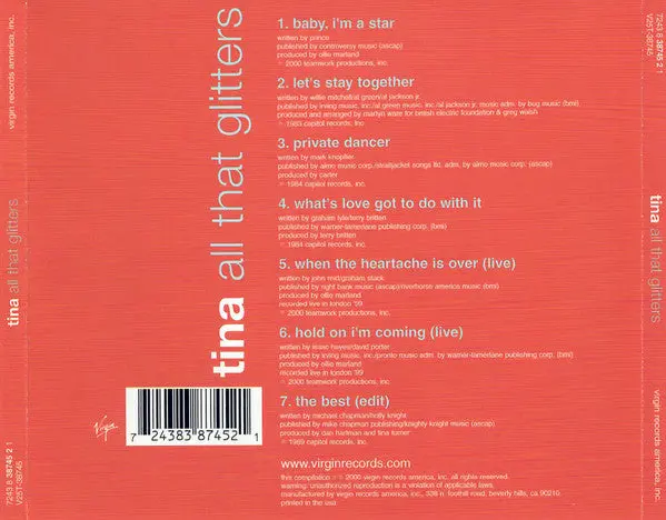 Tina Turner - All That Glitters (7 Track Ep) Cd - Used 2