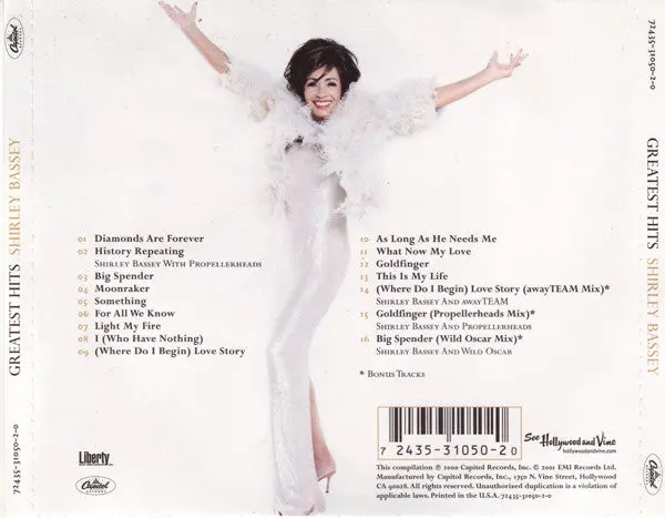 Shirley Bassey - Greatest Hits + Mixes (Usa Cd) Used 2