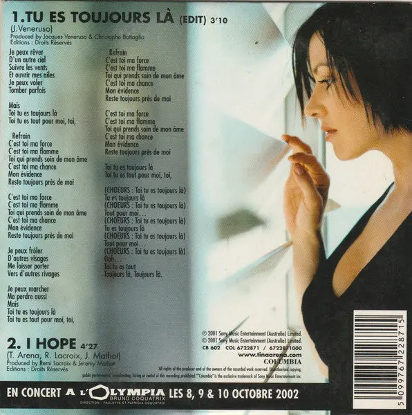 Tina Arena - Tu Es Toujours Là (Import Cd Single) New 2