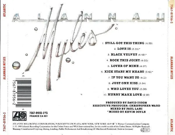 Alannah Myles - (Self Titled Cd) Used 2