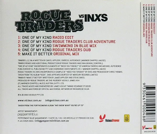 Inxs Vs Rogue Traders - One Of My Kind (Import Cd Single) Used 2