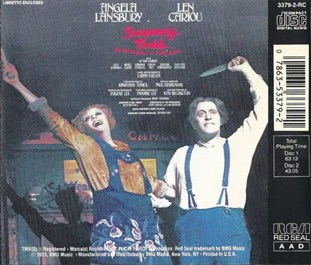 Sweeney Todd Original Broadway Cast - Angela Lansbury 2Cd - Used 2