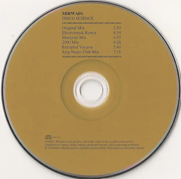 Mirwais - Disco Science (Cd Single) Used 2