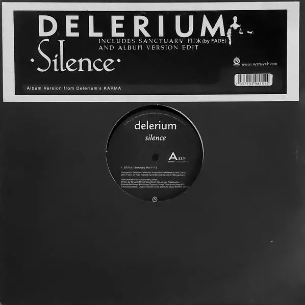 Delerium Ft: Sarah Mclachlan  - Silence 12" Single Lp Vinyl - Used 1