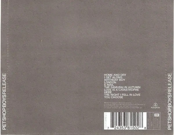 Pet Shop Boys - Release Cd - Used 2
