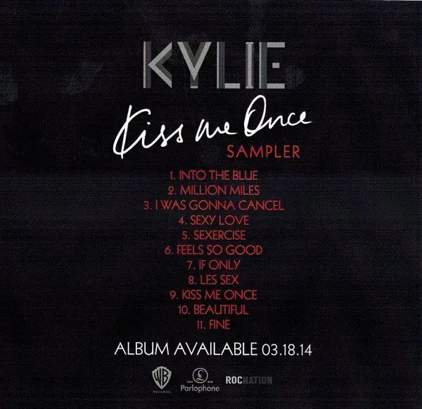 Kylie Minogue - Kiss Me Once (Album Sampler) Promo Only Cd - Used 2
