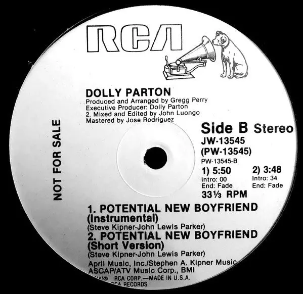 Dolly Parton - Potential New Boyfriend (1983) 12" Disco Single Lp (Promo) Vinyl - Used 1