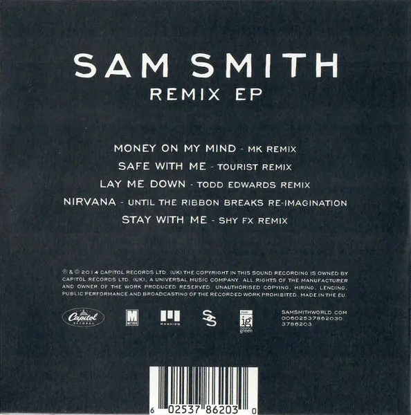 Sam Smith - Remix Ep (Uk Promo Only Cd) Used 2