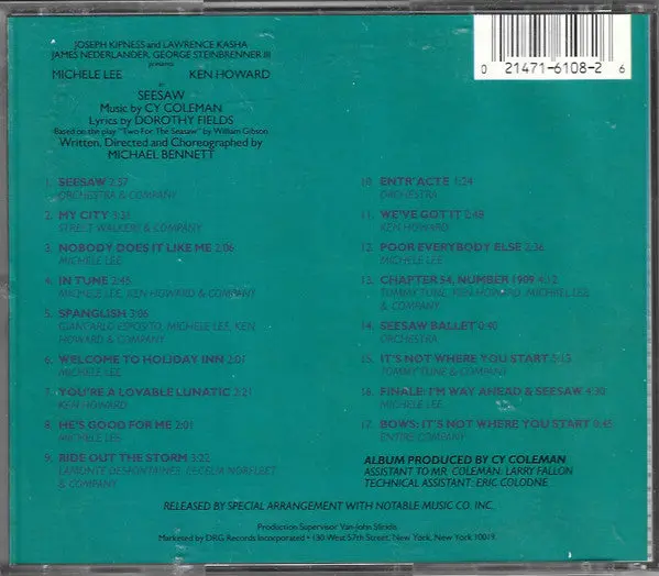 Michele Lee In Seesaw Broadway Cast Recording Cd - Used 2