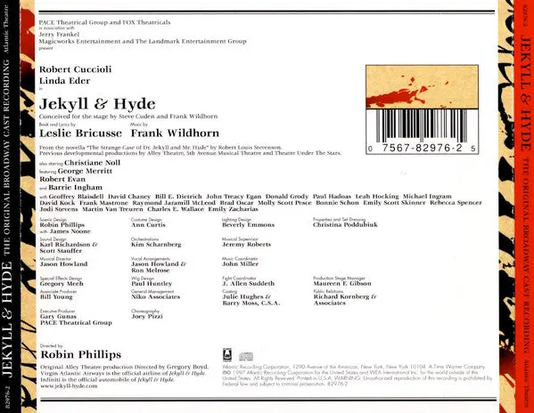 Jekyll & Hyde - The Musical 1997 Original Broadway Cast Cast Recording Cd - New 2