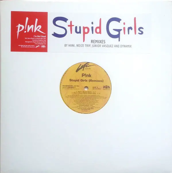 P!Nk - Stupid Girl (Promo 12" Vinyl) Lp - Used 1