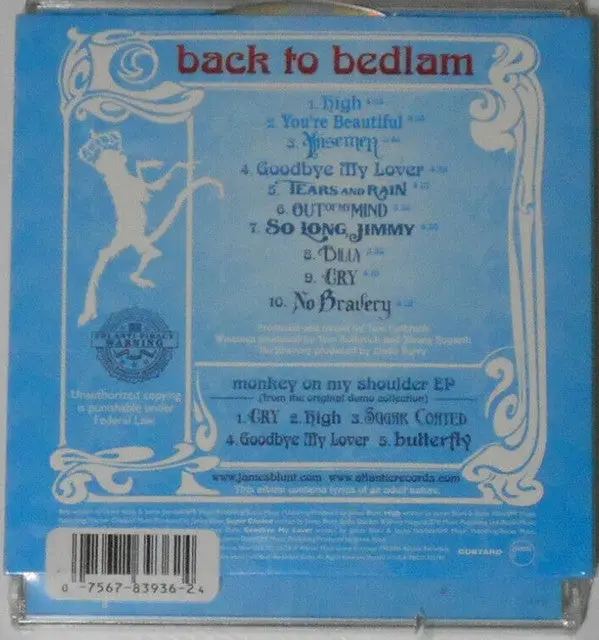 James Blunt - Back To Bedlam + Bonus Monkey On My Shoulder Ep Bonus Disc - Used 2