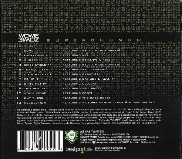 Superchumbo - Wowie Zowie (Various: Neil Tennant, Sam Fox, Celeda ++) Cd - Used 2