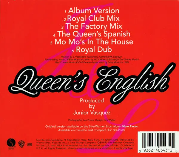 Jose & Luis - Queen's English (Us Maxi-Cd Single) Used 2