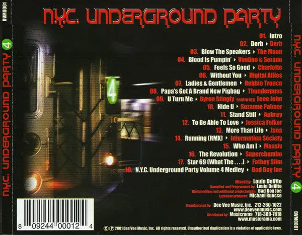 Dj Louie Devito - N.Y.C. Underground Party (Various) Cd - Used. 2