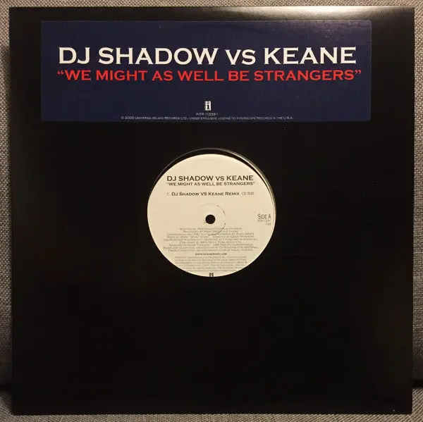 Dj Shadow Vs Keane - We Might As Well Be Strangers" 12" Single Lp Vinyl - Used 1