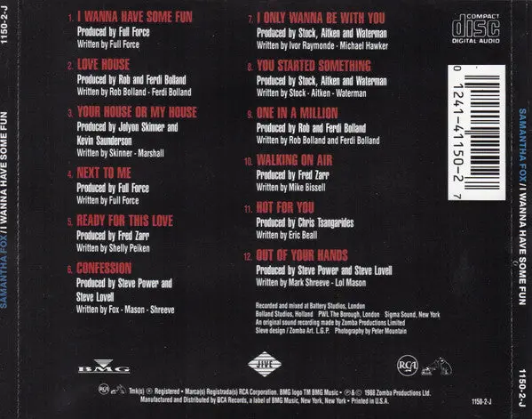 Samantha Fox - I Wanna Have Some Fun Cd - Used 2