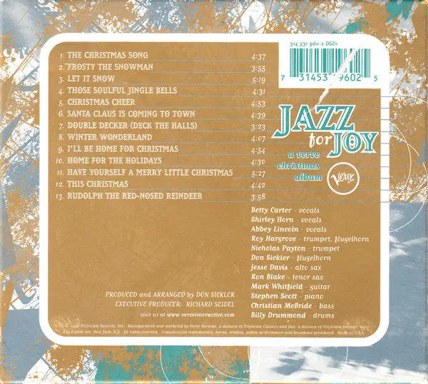 Jazz For Joy - A Verve Christmas Album Cd - Used 1