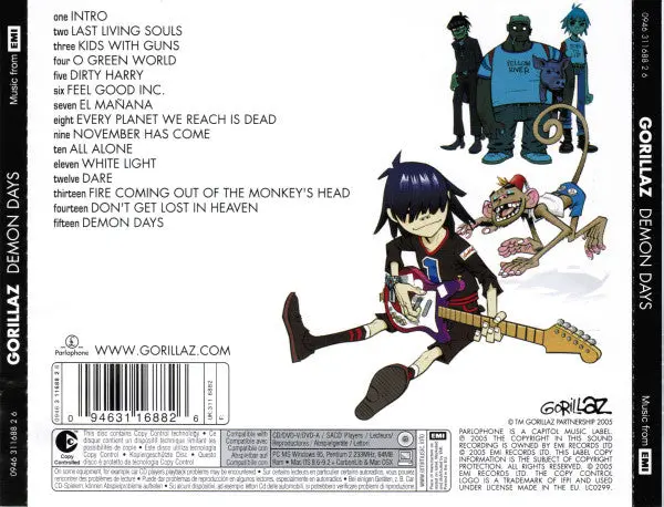 Gorillaz -- Demon Days Cd - Used 2