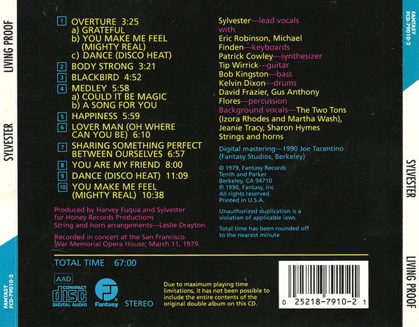Sylvester - Living Proof Cd - Used 2
