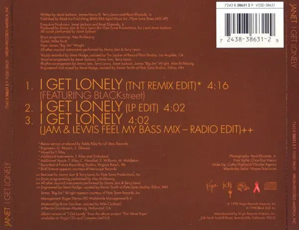 Janet Jackson - I Get Lonely (Us Cd Single) Used 2