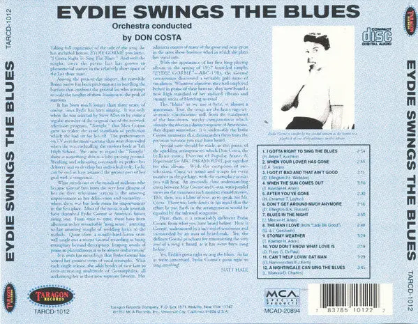 Eydie Gormé ‎ Swings The Blues Cd -- Used 2