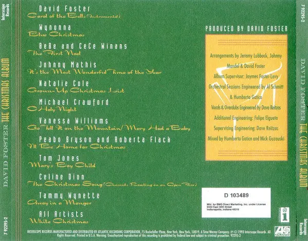 David Foster – The Christmas Album (Various: Vanessa, Celine, Natalie, Mathis+) Cd - Used 2