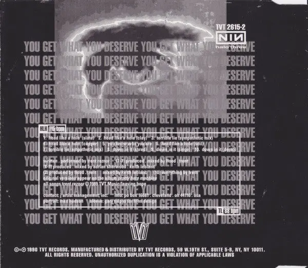 Nine Inch Nails - Head Like A Hole, Terrible Lie, Down In It (Import Cd Ep Single) 10 Tracks - Used 2