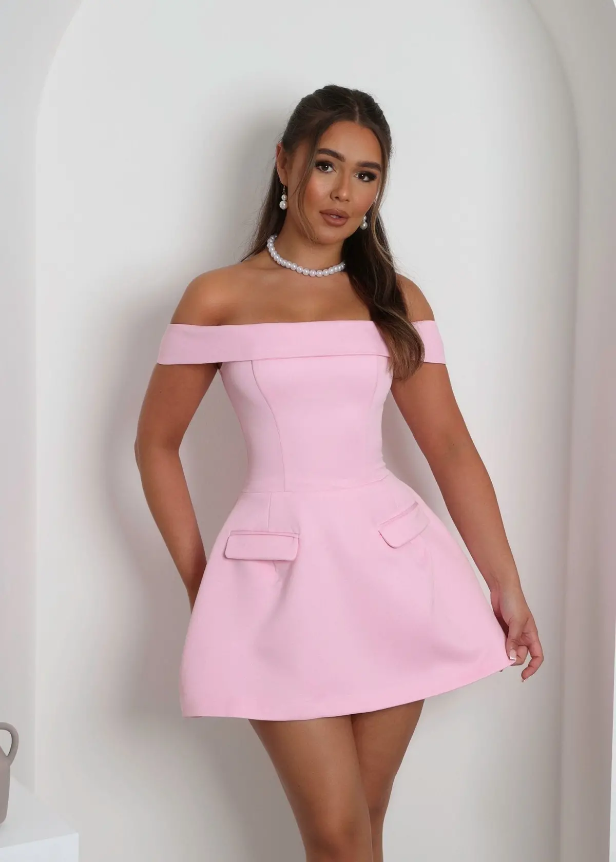 Resist Me Structured Mini Dress - Pink 1