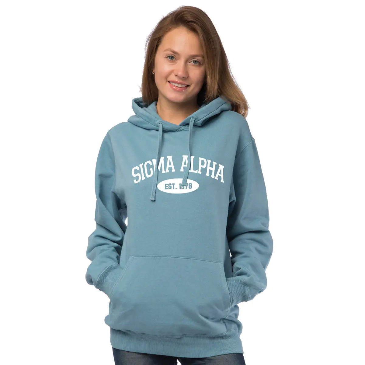 Sigma Alpha Hooded Pullover Vintage Sweatshirt 1